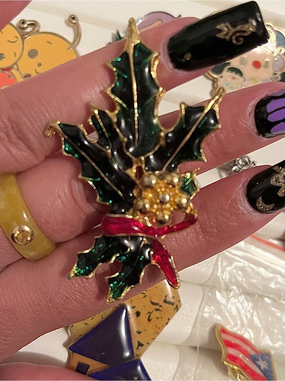 Vintage Gerry’s Poinsettia enamel brooch